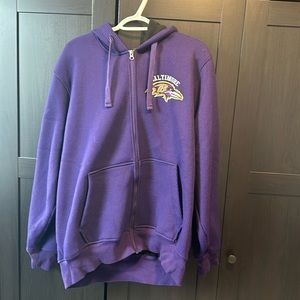 Baltimore Ravens Fleece lined zip up hoodie, XL